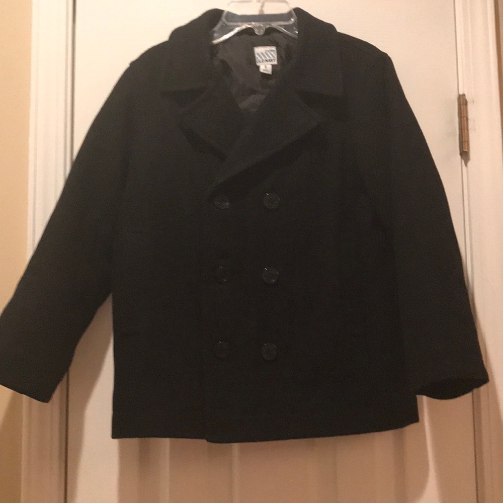 Boys Black Pea Coat